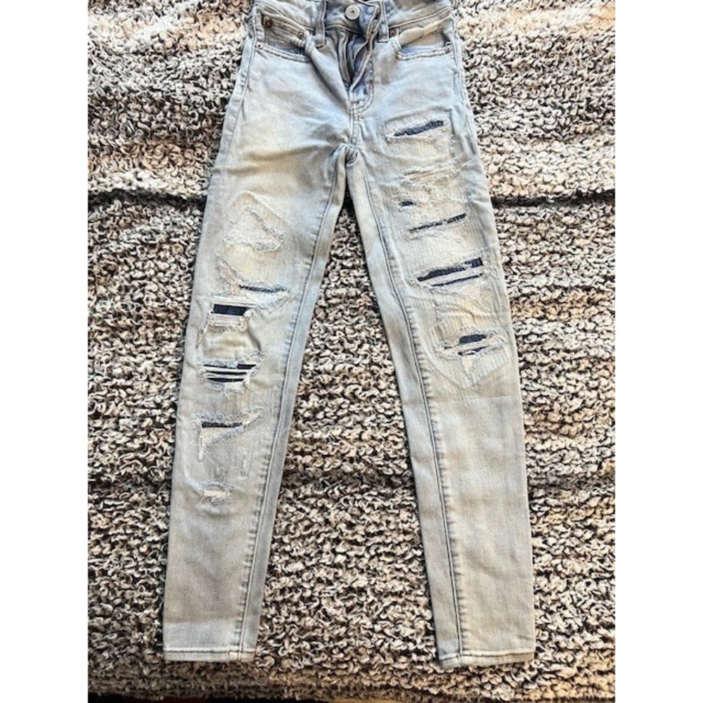 Girl's American Eagle Next Level Stretch Distressed Jeans Size‎ 00